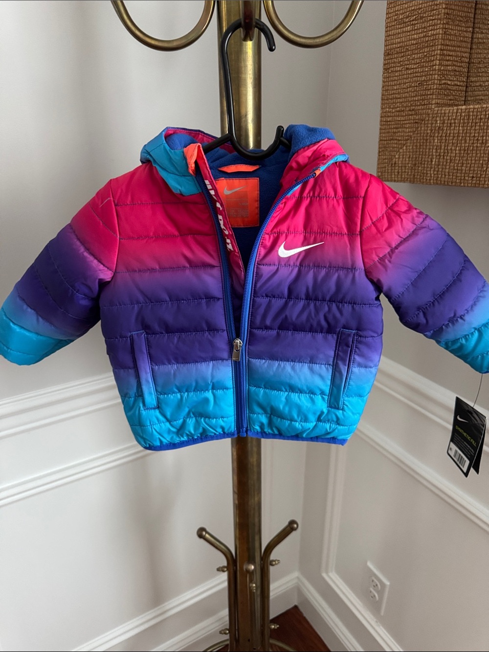 Nike Kids Ombre Hooded Puffer Jacket - Pink Purple Blue